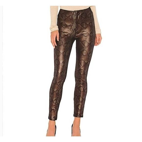 MOTHER Seamless Looker Ankle High Rise Snake Print Slither Pants Size 24 - Picture 1 of 5